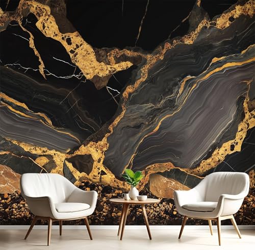 Schwarzes Gold Strukturierter Marmor Fototapete,Wandbild Natürliche Textur 3D Effekt Aus Seide Tapeten Wandbilder Für Wohnzimmer Schlafzimmer Kinderzimmer Dekoration Wanddeko,400X280Cm Schwarzes Gold Strukturierter Marmor Fototapete,Wandbild Natürliche Textur 3D Effekt Aus Seide Tapeten Wandbilder Für Wohnzimmer Schlafzimmer Kinderzimmer Dekoration Wanddeko,400X280Cm von GSAEIMCT