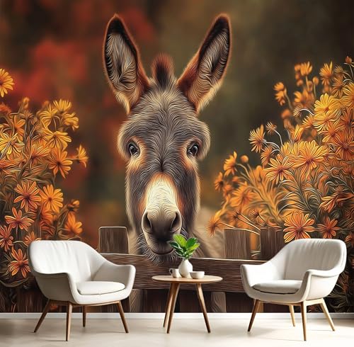 Seide Fototapete Graugelb Esel Mit Holzzaun 250X170Cm Foto Tapete Schlafzimmer Wohnzimmer Xxl Wandtapete Herbsttiere Tapeten 3D Effekt Wand Kinderzimmer Restaurant Dekoration Seide Fototapete Graugelb Esel Mit Holzzaun 250X170Cm Foto Tapete Schlafzimmer Wohnzimmer Xxl Wandtapete Herbsttiere Tapeten 3D Effekt Wand Kinderzimmer Restaurant Dekoration von GSAEIMCT