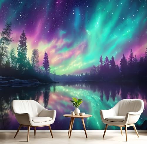 Seide Fototapete Lila-Grün Aurora-Wald 450X300Cm Foto Tapete Schlafzimmer Wohnzimmer Xxl Wandtapete Fantasielandschaft Tapeten 3D Effekt Wand Kinderzimmer Restaurant Dekoration Seide Fototapete Lila-Grün Aurora-Wald 450X300Cm Foto Tapete Schlafzimmer Wohnzimmer Xxl Wandtapete Fantasielandschaft Tapeten 3D Effekt Wand Kinderzimmer Restaurant Dekoration von GSAEIMCT