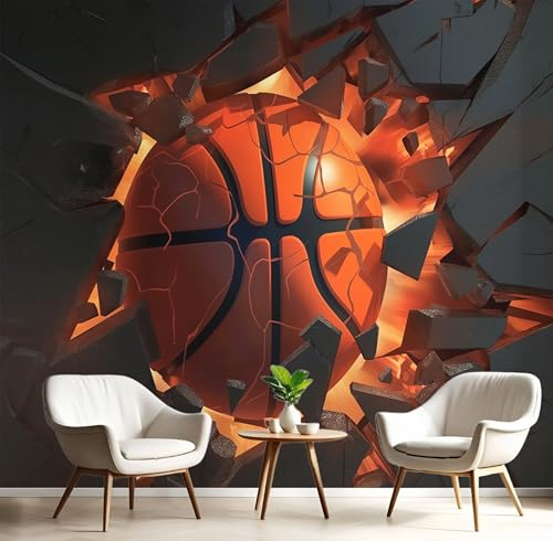 Seide Fototapete Orange Schwarz Flammen-Basketball 450X300Cm Foto Tapete Schlafzimmer Wohnzimmer Xxl Wandtapete Fantasy-Sport Tapeten 3D Effekt Wand Kinderzimmer Restaurant Dekoration Seide Fototapete Orange Schwarz Flammen-Basketball 450X300Cm Foto Tapete Schlafzimmer Wohnzimmer Xxl Wandtapete Fantasy-Sport Tapeten 3D Effekt Wand Kinderzimmer Restaurant Dekoration von GSAEIMCT