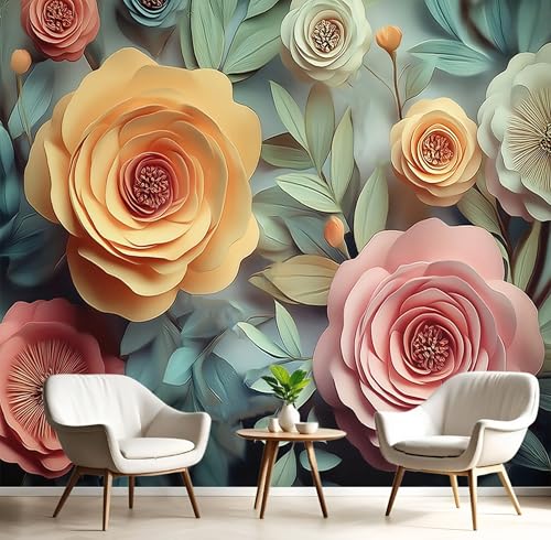 Seide Fototapete Pastellfarbe Rosenblätter 200X140Cm Foto Tapete Schlafzimmer Wohnzimmer Xxl Wandtapete Natürliche Pflanzen Tapeten 3D Effekt Wand Kinderzimmer Restaurant Dekoration von GSAEIMCT