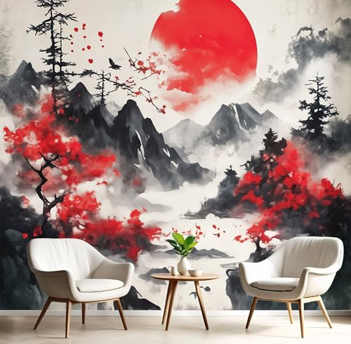Seide Fototapete Rot Schwarz Berge Der Sonne 150X105Cm Foto Tapete Schlafzimmer Wohnzimmer Xxl Wandtapete Tintenlandschaft Tapeten 3D Effekt Wand Kinderzimmer Restaurant Dekoration Seide Fototapete Rot Schwarz Berge Der Sonne 150X105Cm Foto Tapete Schlafzimmer Wohnzimmer Xxl Wandtapete Tintenlandschaft Tapeten 3D Effekt Wand Kinderzimmer Restaurant Dekoration von GSAEIMCT