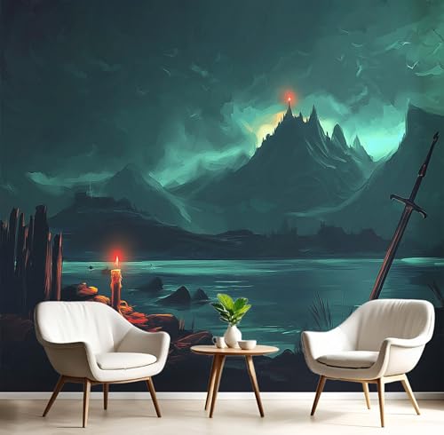 Seide Fototapete Schwarz Berge Und Seen 200X140Cm Foto Tapete Schlafzimmer Wohnzimmer Xxl Wandtapete Fantasielandschaft Tapeten 3D Effekt Wand Kinderzimmer Restaurant Dekoration Seide Fototapete Schwarz Berge Und Seen 200X140Cm Foto Tapete Schlafzimmer Wohnzimmer Xxl Wandtapete Fantasielandschaft Tapeten 3D Effekt Wand Kinderzimmer Restaurant Dekoration von GSAEIMCT