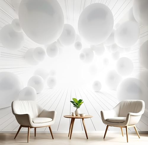 Seide Fototapete Weiß Weltraumkugel 150X105Cm Foto Tapete Schlafzimmer Wohnzimmer Xxl Wandtapete Volumengeometrie Tapeten 3D Effekt Wand Kinderzimmer Restaurant Dekoration von GSAEIMCT