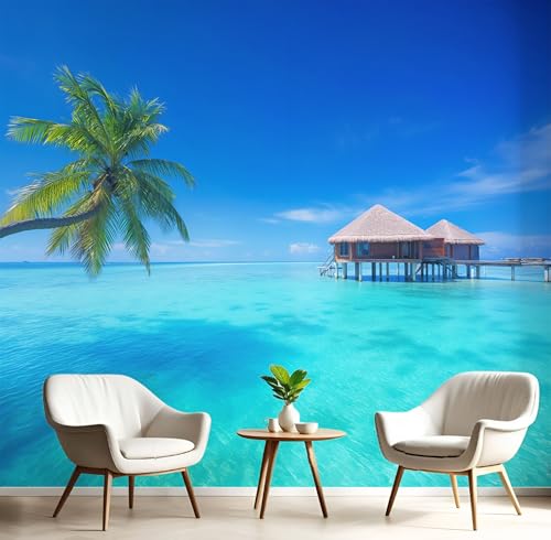 Tapete 3D Fototapete Blaugrün Palmenhütte 150X105Cm Wandbild Fototapeten,Insellandschaft Tapeten Wandtapete Schlafzimmer Wohnzimmer Tv Hintergrund Wand Moderne Wanddeko Tapete 3D Fototapete Blaugrün Palmenhütte 150X105Cm Wandbild Fototapeten,Insellandschaft Tapeten Wandtapete Schlafzimmer Wohnzimmer Tv Hintergrund Wand Moderne Wanddeko von GSAEIMCT