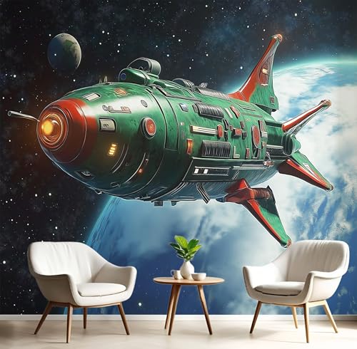 Tapete 3D Fototapete Blaugrün Raumschiff 450X300Cm Wandbild Fototapeten,Science-Fiction-Landschaft Tapeten Wandtapete Schlafzimmer Wohnzimmer Tv Hintergrund Wand Moderne Wanddeko Tapete 3D Fototapete Blaugrün Raumschiff 450X300Cm Wandbild Fototapeten,Science-Fiction-Landschaft Tapeten Wandtapete Schlafzimmer Wohnzimmer Tv Hintergrund Wand Moderne Wanddeko von GSAEIMCT