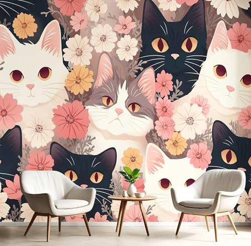 Tapete 3D Fototapete Rosa Blumenkatze 450X300Cm Wandbild Fototapeten,Illustrationen Tiere Tapeten Wandtapete Schlafzimmer Wohnzimmer Tv Hintergrund Wand Moderne Wanddeko Tapete 3D Fototapete Rosa Blumenkatze 450X300Cm Wandbild Fototapeten,Illustrationen Tiere Tapeten Wandtapete Schlafzimmer Wohnzimmer Tv Hintergrund Wand Moderne Wanddeko von GSAEIMCT