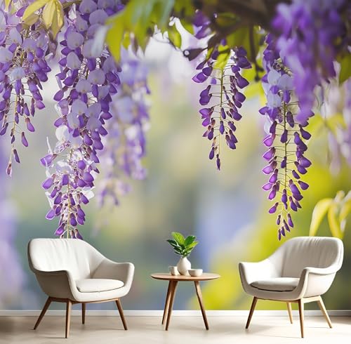 Tapete Effekt 3D Fototapete Lila-Grün Sonnenschein-Glyzinien 450X300Cm Seidetapete Panorama Wandbild,Hoflandschaft Tapeten Wandtapete Schlafzimmer Wohnzimmer Tv Hintergrund Wanddekoration Tapete Effekt 3D Fototapete Lila-Grün Sonnenschein-Glyzinien 450X300Cm Seidetapete Panorama Wandbild,Hoflandschaft Tapeten Wandtapete Schlafzimmer Wohnzimmer Tv Hintergrund Wanddekoration von GSAEIMCT