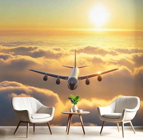 Tapete Effekt 3D Fototapete Orange-Gelb Sonnenscheinflugzeug 300X210Cm Seidetapete Panorama Wandbild,Wunderschöne Landschaft Tapeten Wandtapete Schlafzimmer Wohnzimmer Tv Hintergrund Wanddekoration Tapete Effekt 3D Fototapete Orange-Gelb Sonnenscheinflugzeug 300X210Cm Seidetapete Panorama Wandbild,Wunderschöne Landschaft Tapeten Wandtapete Schlafzimmer Wohnzimmer Tv Hintergrund Wanddekoration von GSAEIMCT
