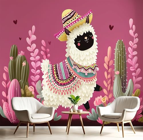 Tapete Effekt 3D Fototapete Rosa Blumen-Alpaka 350X260Cm Seidetapete Panorama Wandbild,Cartoon-Illustration Tapeten Wandtapete Schlafzimmer Wohnzimmer Tv Hintergrund Wanddekoration Tapete Effekt 3D Fototapete Rosa Blumen-Alpaka 350X260Cm Seidetapete Panorama Wandbild,Cartoon-Illustration Tapeten Wandtapete Schlafzimmer Wohnzimmer Tv Hintergrund Wanddekoration von GSAEIMCT