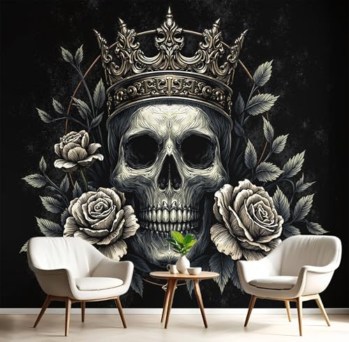 Tapete Effekt 3D Fototapete Schwarz Kronenschädel 400X280Cm Seidetapete Panorama Wandbild,Persönlichkeitskunst Tapeten Wandtapete Schlafzimmer Wohnzimmer Tv Hintergrund Wanddekoration Tapete Effekt 3D Fototapete Schwarz Kronenschädel 400X280Cm Seidetapete Panorama Wandbild,Persönlichkeitskunst Tapeten Wandtapete Schlafzimmer Wohnzimmer Tv Hintergrund Wanddekoration von GSAEIMCT