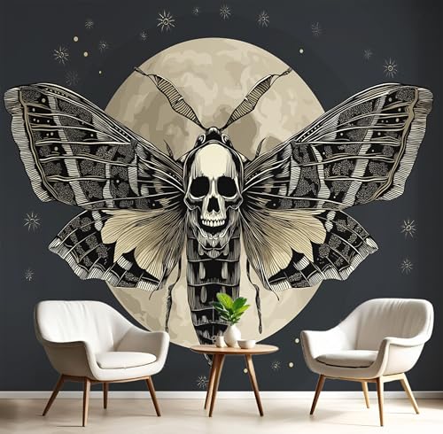 Tapete Effekt 3D Fototapete Schwarz Weiß Vollmondmotte 150X105Cm Seidetapete Panorama Wandbild,Fantasie-Insekten Tapeten Wandtapete Schlafzimmer Wohnzimmer Tv Hintergrund Wanddekoration Tapete Effekt 3D Fototapete Schwarz Weiß Vollmondmotte 150X105Cm Seidetapete Panorama Wandbild,Fantasie-Insekten Tapeten Wandtapete Schlafzimmer Wohnzimmer Tv Hintergrund Wanddekoration von GSAEIMCT