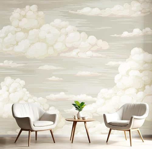 Wandbild 3D Cremefarben Himmel Mit Weißen Wolken Große Wandbilder Wände,Fantasy-Illustrationen Für Wohnzimmer Schlafzimmer Wandkunst Büro Flur Dekoration Tapete Wandmalereien Dekoration,200X140Cm Wandbild 3D Cremefarben Himmel Mit Weißen Wolken Große Wandbilder Wände,Fantasy-Illustrationen Für Wohnzimmer Schlafzimmer Wandkunst Büro Flur Dekoration Tapete Wandmalereien Dekoration,200X140Cm von GSAEIMCT