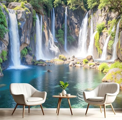 Wandbilder Fototapete Blaugrün Wasserfall See,3D Effekt Tapete Natürliche Landschaft,Seidenwandbilder Für Wohnzimmer Schlafzimmer Kinderzimmer Esszimmer Tv Hintergrund Wanddekoration,200X140Cm Wandbilder Fototapete Blaugrün Wasserfall See,3D Effekt Tapete Natürliche Landschaft,Seidenwandbilder Für Wohnzimmer Schlafzimmer Kinderzimmer Esszimmer Tv Hintergrund Wanddekoration,200X140Cm von GSAEIMCT