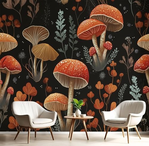 Wandbilder Fototapete Bräunlich Rot Pilzblätter,3D Effekt Tapete Illustration Pflanzen,Seidenwandbilder Für Wohnzimmer Schlafzimmer Kinderzimmer Esszimmer Tv Hintergrund Wanddekoration,250X170Cm Wandbilder Fototapete Bräunlich Rot Pilzblätter,3D Effekt Tapete Illustration Pflanzen,Seidenwandbilder Für Wohnzimmer Schlafzimmer Kinderzimmer Esszimmer Tv Hintergrund Wanddekoration,250X170Cm von GSAEIMCT