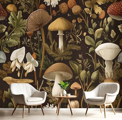 Wandbilder Fototapete Dunkelbraun Waldpilze,3D Effekt Tapete Abbildung Von Pflanzen,Seidenwandbilder Für Wohnzimmer Schlafzimmer Kinderzimmer Esszimmer Tv Hintergrund Wanddekoration,450X300Cm Wandbilder Fototapete Dunkelbraun Waldpilze,3D Effekt Tapete Abbildung Von Pflanzen,Seidenwandbilder Für Wohnzimmer Schlafzimmer Kinderzimmer Esszimmer Tv Hintergrund Wanddekoration,450X300Cm von GSAEIMCT