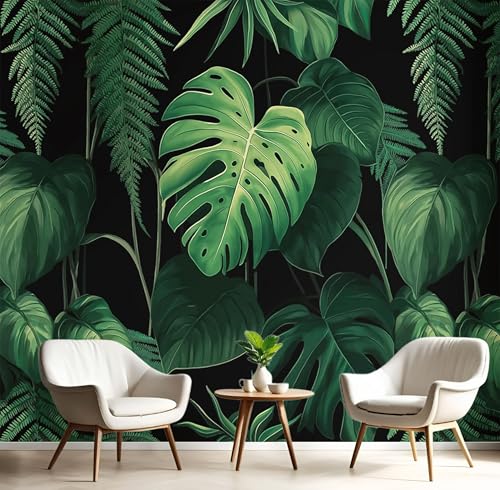 Wandbilder Fototapete Grün Farn Monstera,3D Effekt Tapete Tropische Pflanzen,Seidenwandbilder Für Wohnzimmer Schlafzimmer Kinderzimmer Esszimmer Tv Hintergrund Wanddekoration,250X170Cm Wandbilder Fototapete Grün Farn Monstera,3D Effekt Tapete Tropische Pflanzen,Seidenwandbilder Für Wohnzimmer Schlafzimmer Kinderzimmer Esszimmer Tv Hintergrund Wanddekoration,250X170Cm von GSAEIMCT
