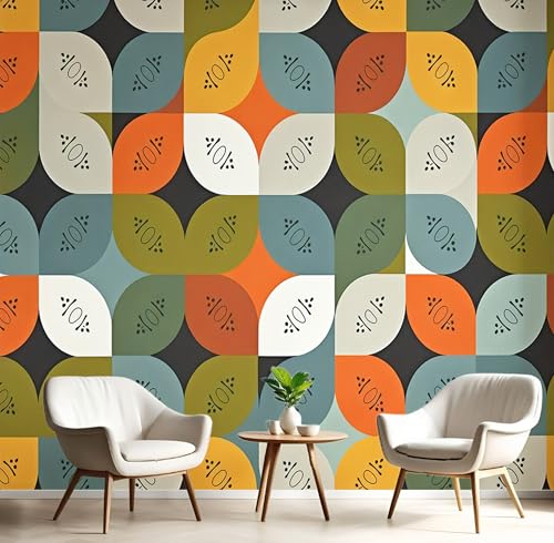 Wandbilder Fototapete Orange Grün Symmetrische Kreise,3D Effekt Tapete Abstrakt Retro,Seidenwandbilder Für Wohnzimmer Schlafzimmer Kinderzimmer Esszimmer Tv Hintergrund Wanddekoration,450X300Cm Wandbilder Fototapete Orange Grün Symmetrische Kreise,3D Effekt Tapete Abstrakt Retro,Seidenwandbilder Für Wohnzimmer Schlafzimmer Kinderzimmer Esszimmer Tv Hintergrund Wanddekoration,450X300Cm von GSAEIMCT