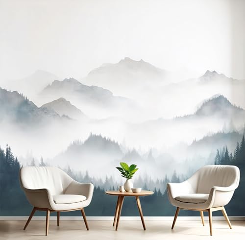Wandbilder Fototapete Schwarz Weiß Bewölkte Berge,3D Effekt Tapete Aquarelllandschaft,Seidenwandbilder Für Wohnzimmer Schlafzimmer Kinderzimmer Esszimmer Tv Hintergrund Wanddekoration,150X105Cm Wandbilder Fototapete Schwarz Weiß Bewölkte Berge,3D Effekt Tapete Aquarelllandschaft,Seidenwandbilder Für Wohnzimmer Schlafzimmer Kinderzimmer Esszimmer Tv Hintergrund Wanddekoration,150X105Cm von GSAEIMCT