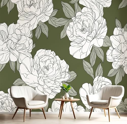 Wandbilder Fototapete Weiß Grün Rosenpfingstrose,3D Effekt Tapete Gestreifte Pflanzen,Seidenwandbilder Für Wohnzimmer Schlafzimmer Kinderzimmer Esszimmer Tv Hintergrund Wanddekoration,250X170Cm Wandbilder Fototapete Weiß Grün Rosenpfingstrose,3D Effekt Tapete Gestreifte Pflanzen,Seidenwandbilder Für Wohnzimmer Schlafzimmer Kinderzimmer Esszimmer Tv Hintergrund Wanddekoration,250X170Cm von GSAEIMCT