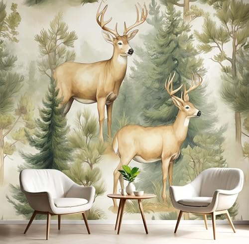 Wandtapete Beige Waldhirsch 450X300Cm Kunsttapete Tapeten Wohnkultur Fototapete Aquarelllandschaft 3D Hd Seidenwandbild Büro Kinderzimmer Badezimmer Wohnzimmer Küche Wandtapete Beige Waldhirsch 450X300Cm Kunsttapete Tapeten Wohnkultur Fototapete Aquarelllandschaft 3D Hd Seidenwandbild Büro Kinderzimmer Badezimmer Wohnzimmer Küche von GSAEIMCT