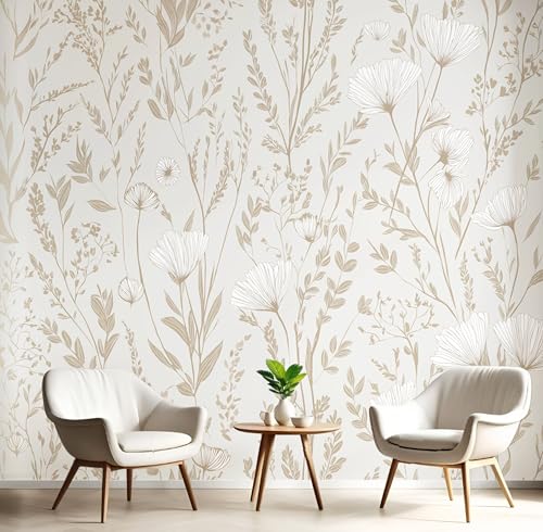 Wandtapete Beigegrau Blumen Blätter 250X170Cm Kunsttapete Tapeten Wohnkultur Fototapete Strukturierte Pflanzen 3D Hd Seidenwandbild Büro Kinderzimmer Badezimmer Wohnzimmer Küche Wandtapete Beigegrau Blumen Blätter 250X170Cm Kunsttapete Tapeten Wohnkultur Fototapete Strukturierte Pflanzen 3D Hd Seidenwandbild Büro Kinderzimmer Badezimmer Wohnzimmer Küche von GSAEIMCT