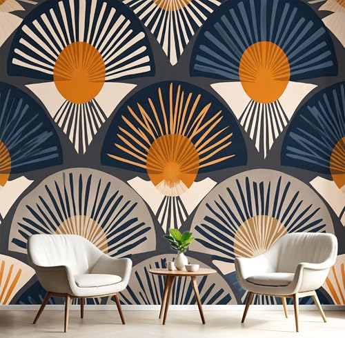 Wandtapete Blau-Orange Gewellte Textur 300X210Cm Kunsttapete Tapeten Wohnkultur Fototapete Elegante Geometrie 3D Hd Seidenwandbild Büro Kinderzimmer Badezimmer Wohnzimmer Küche Wandtapete Blau-Orange Gewellte Textur 300X210Cm Kunsttapete Tapeten Wohnkultur Fototapete Elegante Geometrie 3D Hd Seidenwandbild Büro Kinderzimmer Badezimmer Wohnzimmer Küche von GSAEIMCT