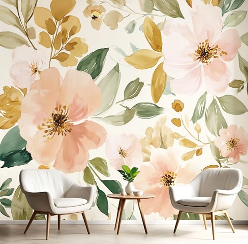 Wandtapete Goldenes Rot Aquarellblumen 300X210Cm Kunsttapete Tapeten Wohnkultur Fototapete Impressionistische Pflanzen 3D Hd Seidenwandbild Büro Kinderzimmer Badezimmer Wohnzimmer Küche Wandtapete Goldenes Rot Aquarellblumen 300X210Cm Kunsttapete Tapeten Wohnkultur Fototapete Impressionistische Pflanzen 3D Hd Seidenwandbild Büro Kinderzimmer Badezimmer Wohnzimmer Küche von GSAEIMCT