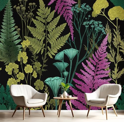 Wandtapete Lila-Grün Farn Grüne Blätter 300X210Cm Kunsttapete Tapeten Wohnkultur Fototapete Retro-Pflanzen 3D Hd Seidenwandbild Büro Kinderzimmer Badezimmer Wohnzimmer Küche Wandtapete Lila-Grün Farn Grüne Blätter 300X210Cm Kunsttapete Tapeten Wohnkultur Fototapete Retro-Pflanzen 3D Hd Seidenwandbild Büro Kinderzimmer Badezimmer Wohnzimmer Küche von GSAEIMCT