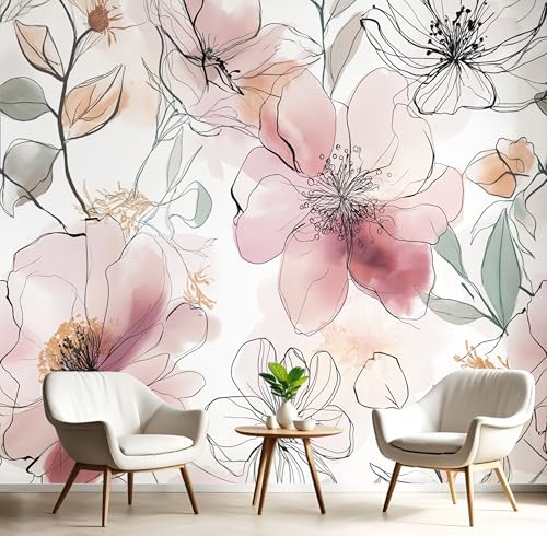 Wandtapete Rosa Elegante Blumen 250X170Cm Kunsttapete Tapeten Wohnkultur Fototapete Aquarellpflanzen 3D Hd Seidenwandbild Büro Kinderzimmer Badezimmer Wohnzimmer Küche Wandtapete Rosa Elegante Blumen 250X170Cm Kunsttapete Tapeten Wohnkultur Fototapete Aquarellpflanzen 3D Hd Seidenwandbild Büro Kinderzimmer Badezimmer Wohnzimmer Küche von GSAEIMCT