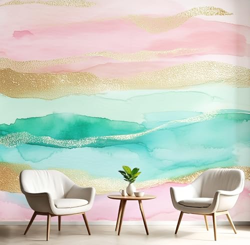Wandtapete Rosa Grün Blitzstreifen 450X300Cm Kunsttapete Tapeten Wohnkultur Fototapete Abstraktes Aquarell 3D Hd Seidenwandbild Büro Kinderzimmer Badezimmer Wohnzimmer Küche Wandtapete Rosa Grün Blitzstreifen 450X300Cm Kunsttapete Tapeten Wohnkultur Fototapete Abstraktes Aquarell 3D Hd Seidenwandbild Büro Kinderzimmer Badezimmer Wohnzimmer Küche von GSAEIMCT