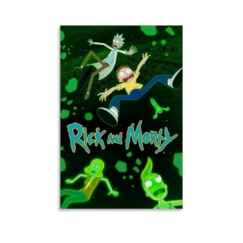 GSARUWEHRH Rick and Morty Poster, Wandkunst, Leinwand, Vintage-Poster, ästhetisches Poster, dekoratives Gemälde für Wohnzimmer, Schlafzimmer, 30 x 45 cm, ungerahmter Stil von GSARUWEHRH