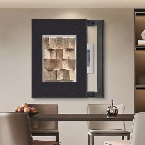 Abdeckung des Unterbrecherkastens, StromzäHler Box Dekoration, Wohnzimmer-Flur-Anschlusskasten Dauerhafte Wandabdeckung, für Büro Esszimmer Heimdekoration(Black-3,30 * 40cm/11.8 * 15.7in) von GSATREY