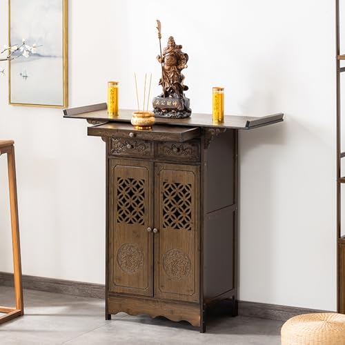 Buddha-Altartisch, Buddha-Statue, Meditationsaltartisch, Handgefertigter Etagentisch Puja, Schrein Altar, Heim-Räuchertisch, Orientalischer Stil, for Sitzen auf der Bodendekoration(120*40*101cm/47.2*1 Buddha-Altartisch, Buddha-Statue, Meditationsaltartisch, Handgefertigter Etagentisch Puja, Schrein Altar, Heim-Räuchertisch, Orientalischer Stil, for Sitzen auf der Bodendekoration(120*40*101cm/47.2*1 von GSATREY