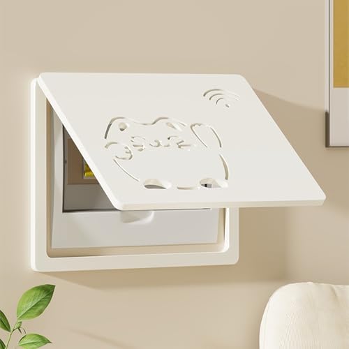 Dekorative Abdeckung für Elektrische, Abdeckung des Unterbrecherkastens, Wandmontage, Flip Cover Design, Zuhause, for Home Room Wanddekoration(White-3,45 * 35cm/17.7 * 13.8in) von GSATREY
