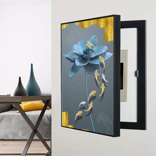 Dekorative Sicherungskasten Abdeckungen, Multifunktionaler Dekorativer Stromkastendeckel, Gemälde Wandkunst, mit Rahmen, for Home Room Wanddekoration(Black-1,35 * 45cm/13.8 * 17.7in) von GSATREY