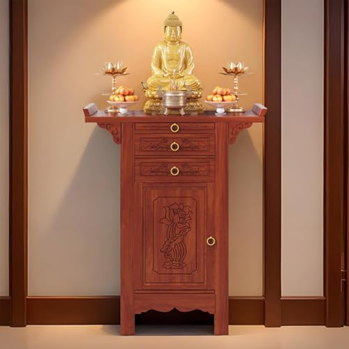 GSATREY Buddha-Altartisch, Altar Hexenaltar, Heim-Räuchertisch, Meditationstisch für Wohnzimmer, Vielseitige Holzbasis, kann im Wohnzimmer, Arbeitszimmer, Zimmer(68 * 48.8cm/26.8 * 19.2in) von GSATREY