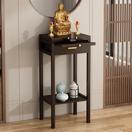 GSATREY Buddha-Altartisch, Persönlicher Meditationsschrein, Kleiner Schreintisch, kann im Wohnzimmer, Arbeitszimmer, Zimmer, Büro oder Teehaus Aufgestellt Werden(30 * 30 * 101cm/11.8 * 11.8 * 39.8in) von GSATREY