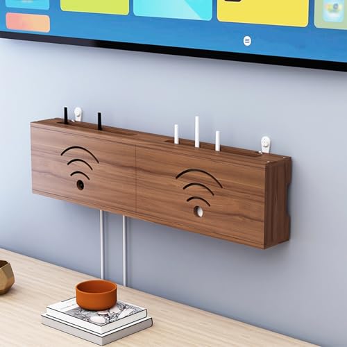 GSATREY Routerhalterung, Home Router Aufbewahrungsbox, Heizkörper Abdeckung WLAN Box, Elegante Langlebige Kabel-Organisationsbox, für Zuhause oder Büro(Brown,60 * 20cm/23.6 * 7.9in) von GSATREY