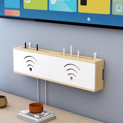 GSATREY Routerhalterung, Home Router Aufbewahrungsbox, Heizkörper Abdeckung WLAN Box, Elegante Langlebige Kabel-Organisationsbox, für Zuhause oder Büro(White,60 * 20cm/23.6 * 7.9in) von GSATREY