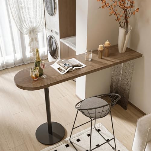 GSATREY Stehtisch Esstisch, Küchentheke Tresentisch, Moderner Hoher Theken-Bistrotisch, Metallbeine, Einfache Montage, für Wohnzimmer, Esszimmer und Küche(Brown,140 * 40cm/55.1 * 15.7in) von GSATREY