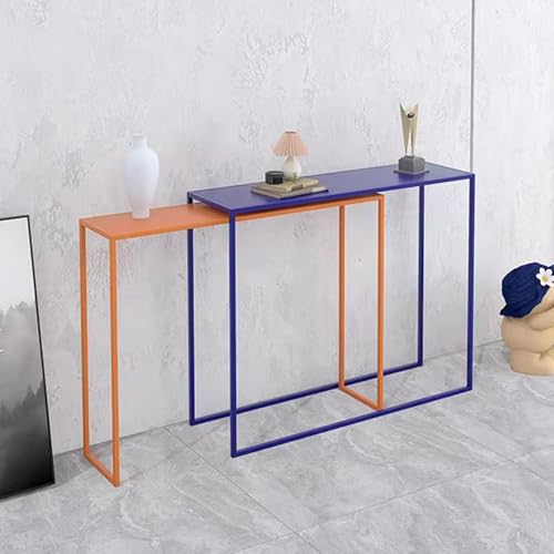 GSATREY Teleskopischer Bartisch, Stehtisch, Schmaler Küchen-Esstisch, Frühstücksbar, Quadratisch, Metallgestell, Industriedesign, für Hausbar Kücheninsel Esszimmer(Blue,100 * 30cm/39.4 * 11.8in) von GSATREY