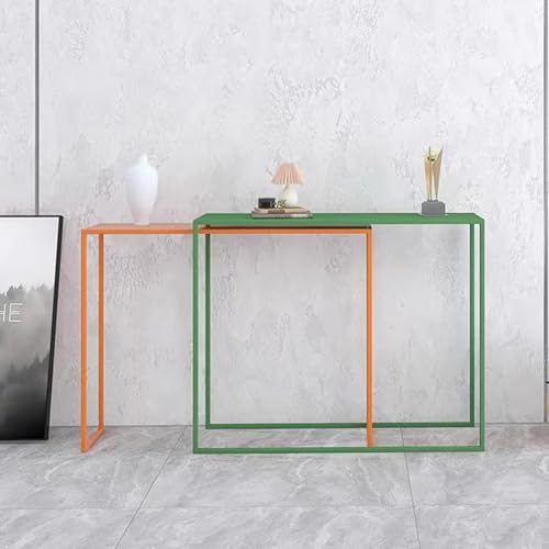 GSATREY Teleskopischer Bartisch, Stehtisch, Schmaler Küchen-Esstisch, Frühstücksbar, Quadratisch, Metallgestell, Industriedesign, für Hausbar Kücheninsel Esszimmer(Green,80 * 30cm/31.5 * 11.8in) von GSATREY
