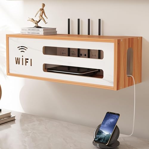 GSATREY WiFi Router Aufbewahrungsbox, Cable Management Box, Wandmontiertes Router Modem Aufbewahrungsbox, für das Wohnzimmer im Schlafzimmer zu Hause(Yellow) von GSATREY
