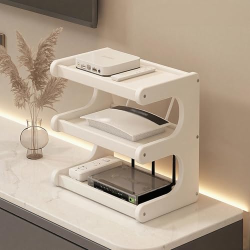 GSATREY WiFi Router Aufbewahrungsbox, Hider Rack von Massivholz, Schweberegale Set-Top-Box, Heizkörper Abdeckung WLAN Box, Dekoration für Wohnzimmer, Heimbüro(White,30 * 35cm/11.8 * 13.8in) von GSATREY