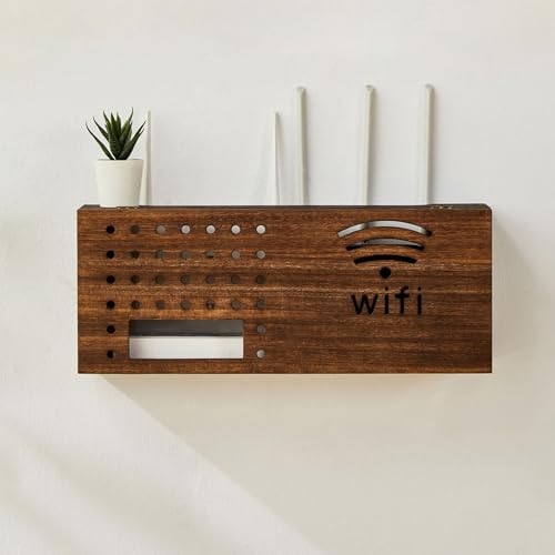 GSATREY WiFi Router Aufbewahrungsbox, Kabel Organizer Verstecken Box, Schrank Steckdosenleiste Kabel-Organizer-Box, Wandhalterung, für Schlafzimmer, Wohnzimmer von GSATREY