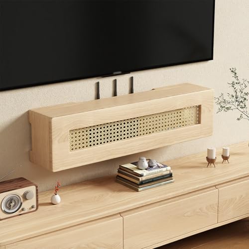 GSATREY WiFi Router Aufbewahrungsbox, WiFi Schrank, Router Aufbewahrungsbox Wand, Kabel Organizer Box, Montage Erforderlich, für Wohnzimmer Schlafzimmer Wohnung(Yellow,80 * 20cm/31.5 * 7.9in) von GSATREY