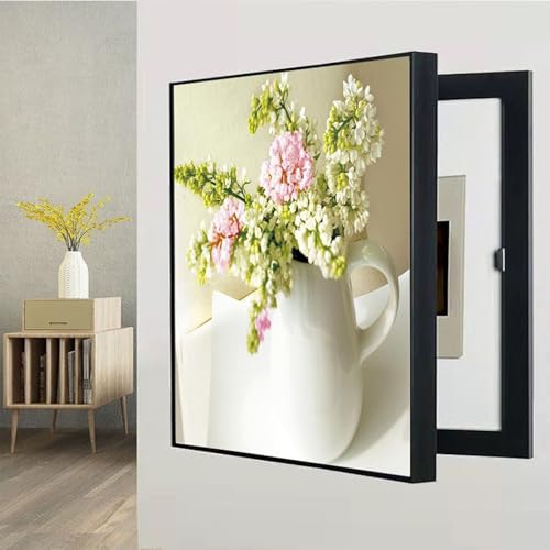 Sicherungskasten Abdeckung Cover Dekoratives, Kreativ Flip-Cover Dekoratives, Bild Gemälde Ausblenden, Flip Cover Design, für Büro Esszimmer Heimdekoration(Black-1,35 * 45cm/13.8 * 17.7in) von GSATREY
