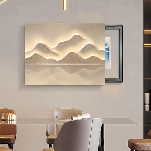 Sicherungskasten Abdeckung Schrank, Modern Electric Meter Decorative Verstecken, Kreative Deko-Box Einfache Abdeckung, Moderne, für Schlafzimmer, Küche(Brown-3,40 * 30cm/15.7 * 11.8in) von GSATREY