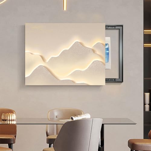 Sicherungskasten Abdeckung Schrank, Modern Electric Meter Decorative Verstecken, Kreative Deko-Box Einfache Abdeckung, Moderne, für Schlafzimmer, Küche(Khaki-2,40 * 30cm/15.7 * 11.8in) von GSATREY